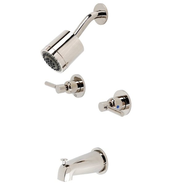 Tub and Shower Faucet, Polished Nickel, Wall Mount